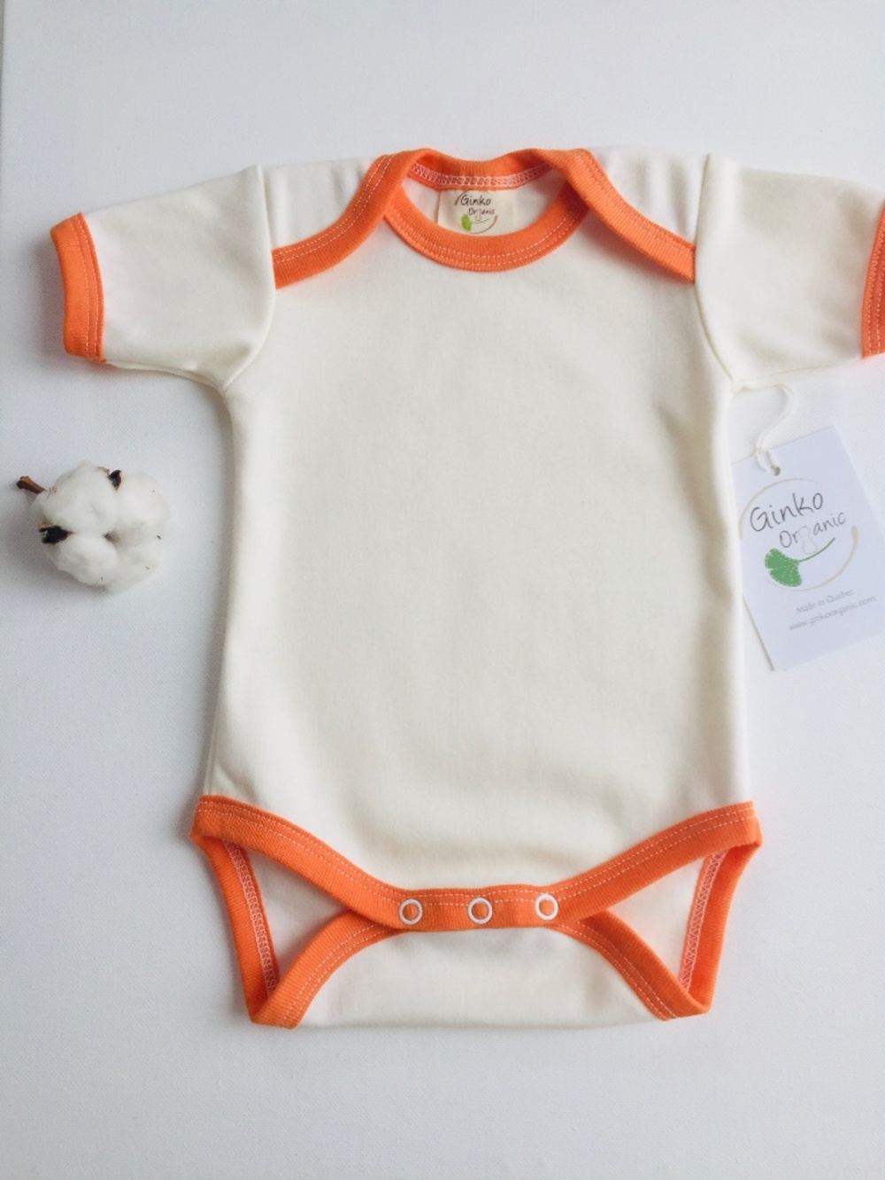 Organic Cotton Baby Onesie,    0-3 months, 3-6m, 6-12m, natural